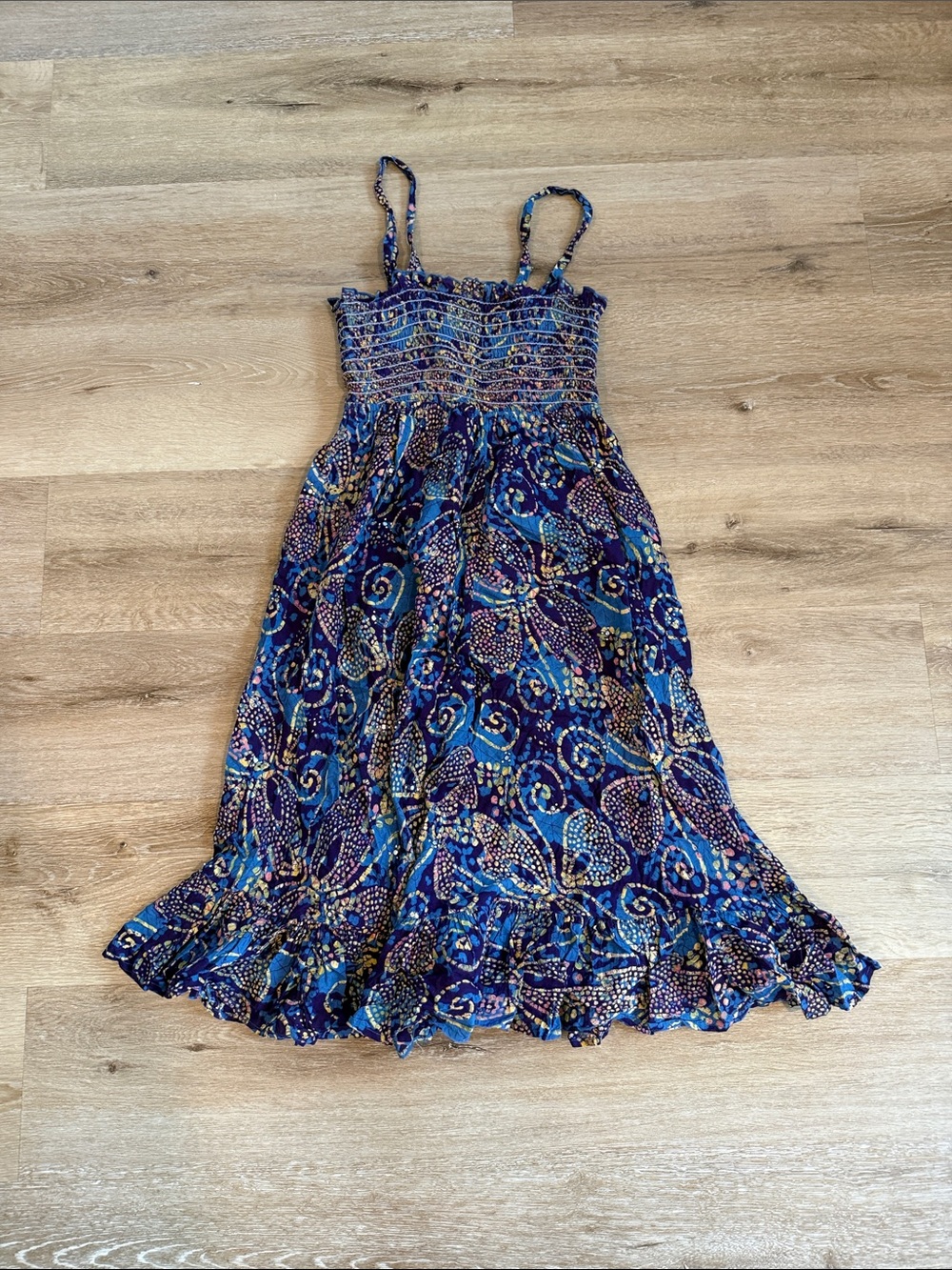 GAP Blue & Purple Floral Smocked Sundress